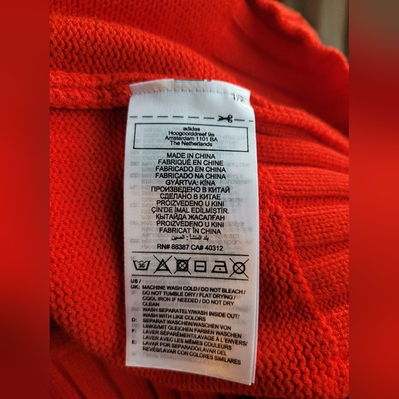 Adidas x IVY PARK red sweater with three pink stripes, size Small - Picture 4 of 8